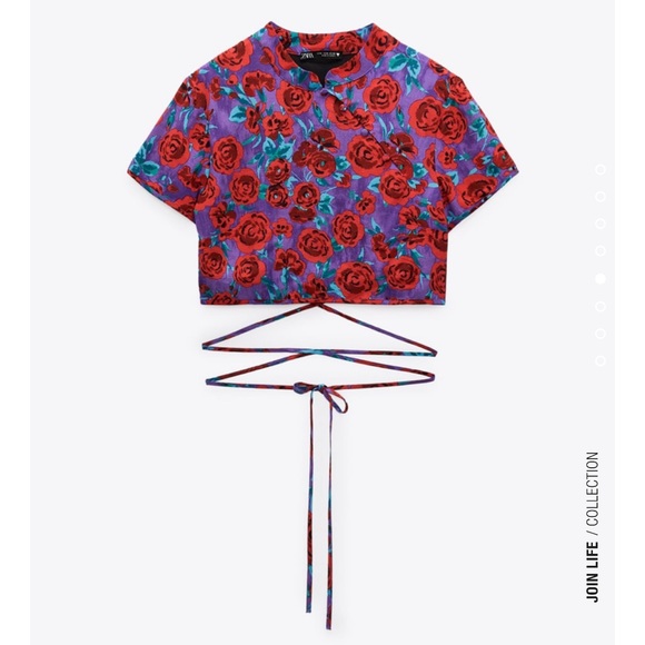 Zara BLOGGERS FAV PRINTED CROP TOP - Picture 8 of 13